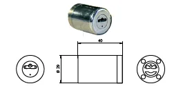 Cylindre rond Ø 29mm, chromé, à clé magnétique MAGNET 3800, 3 clés, pour verrous et serrures CAVERS, carte de propriété